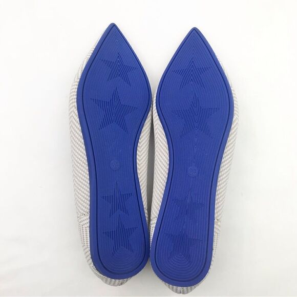 Woman by Projects Soft Knit Herringbone Cream Tan Pointed Flats - Picture 9 of 11